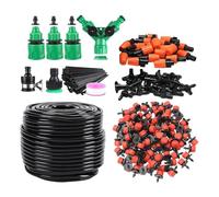Juego completo de riego automático por goteo, manguera de nebulización de 50 metros, sistema de riego, para exterior, interior, patio, césped, bancal, granja