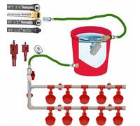 Juego Completo de Sistema automático de riego de Aves de Corral, Accesorios de tubería de PVC de 1,27 cm, Kit de Bricolaje con 2 mangueras, Taza de Agua de Pollo, Bebedero de Ganso de Pato