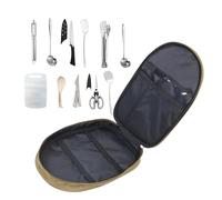Juego completo de utensilios de cocina para camping - Kit de pala de cocina de camping | Equipo de portátil para actividades al aire libre como senderismo, pícnic, viajes, senderismo