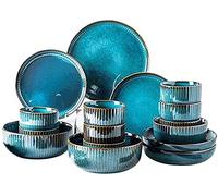 Juego completo de vajilla de porcelana, colección de vajilla de 16 piezas para cenas diarias y entretenimiento