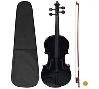 Juego completo de violín con arco y mentonera negro 4/4, color negro