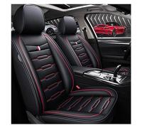 Juego Completo Funda Asiento Coche Cuero Para Toyota Para RAV4 Para Corolla Para Camry Para Yaris Para Hilux Para Avensis Para T25 Para Wish Protector Funda Asiento Coche(Negro rojo)