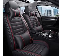 Juego Completo Funda Asiento Coche Cuero Pu Para Ford Para Focus Mk2 Para Edge Para Explorer Para Ecosport Para Escape Para Excursión Para Everest Para Fiesta Protectoras Asiento(Black Red 5 Seat,A)