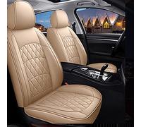 Juego Completo Fundas Asiento Coche 5 Asientos Cuero PU Para Ford Para Focus Mk2 Para Edge Para Explorer Para Ecosport Para Escape Para Excursión Para Everest Protectoras Asiento(Beige,Standard)
