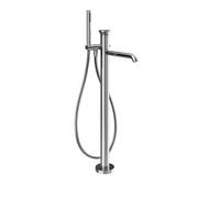 Juego completo Gessi Origini mezclador monomando de bañera, con caño, flexo, teleducha, fijación al suelo, proyección 260mm, 66028031, Color: cromado