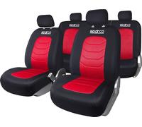 Juego Completo SPC1019 De Fundas Universales Para Auto Negro/Rojo Rayas SPARCO