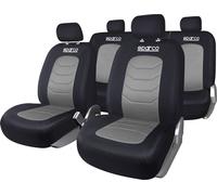 Juego Completo SPC1019 Fundas De Asiento Universales Negro Y Gris Rayas SPARCO