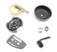 Juego con 7 piezas de cojinete de tambor de embrague bomba de aceite kit de engranajes helicoidales 530 06 93-42/530069342 compatible con Husqvarna 36 41 136 137 141 142 Accesorios de motosierra