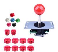 Juego controlador Joystick Conjuntos, ABS Zero Delay Arcade Game Controller Joystick Kits DIY Raspberry Pi Parts (rojo)