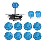 Juego controlador Joystick Conjuntos, ABS Zero Delay Arcade Game Controller Joystick Kits DIY Raspberry Pi Parts (Azul)