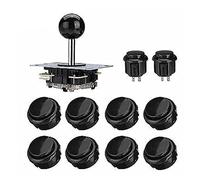 Juego controlador Joystick Conjuntos, ABS Zero Delay Arcade Game Controller Joystick Kits DIY Raspberry Pi Parts (negro)