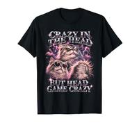 Juego Crazy In The Head But Head Crazy Funny Cat Camiseta