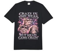 Juego Crazy In The Head But Head Crazy Funny Cat Comfort Colors Adult Heavyweight T-Shirt