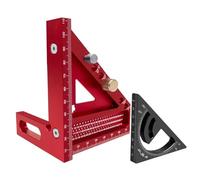 Juego cuadrado de metal multiángulo con agujeros de escritura precisos y pin de posicionamiento angular, regla de ángulo estilo cuadrado en T para tareas de carpintería e ingeniería (C)