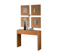 Juego cuatro espejos lupe color cerezo para recibidor moderno 45x45 cm 2 cm