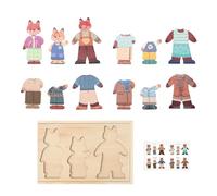 Juego D Vestir Diseño Animal - Aprender a Vestirse | educativos de Madera con Ropa para Combinar para, Juego de imitación en Clase de Maternidad, para Viajes, cumpleaños, Navidad