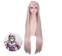 Juego Danganronpa V3: Killing Harmony Iruma Miu pelucas 100 cm larga peluca cosplay recta para fiesta de disfraces de anime peluca Halloween Hiart