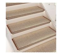 Juego de 1-15 alfombras de sisal Redondeadas y Lavables para escalones de Madera, con Bordes autoadhesivos y sin Cinta Adhesiva, para escaleras, Mayores niños(6pcs A,33.5x11.8x1.4)