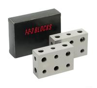 Juego de 1-2-3 bloques a juego par 11 agujeros de configuración de acero bloques de configuración de 1 x 2 x 3 pulgadas con precisión agujeros roscados plateados maquinista trabajador de metal