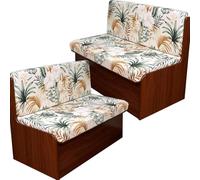 Juego de 1/2 fundas de cojín para caravana - Funda de cojín estampada elástica para sofá de 2 asientos, protector de muebles para caravana, caravana, coche, banco, 1/2 fundas de respaldo y 1/2 fundas