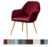 Juego de 1/2 fundas elásticas de elastano para sillas de comedor, oficina, cocina, sillón elástico de terciopelo rojo vino, asiento giratorio, fácil de limpiar, diseño moderno