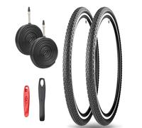 Juego de 1/2 neumáticos de bicicleta de 700 x 40 c, 28 x 1,60 pulgadas, 40 - 622, con tubos FV de 48 mm y elevador de neumáticos (2 juegos (2 neumáticos+2 mangueras+2 palancas de neumáticos), 700 x 40