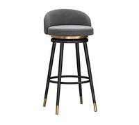 Juego de 1/2 taburetes de bar giratorios tapizados de terciopelo con marco de metal de respaldo bajo, sillas modernas de cocina, comedor, patio, muebles de altura de mostrador