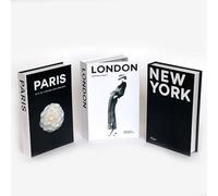 Juego de 1 3 libros de tapa dura para libros falsos, lomos falsos, adorno decorativo para estante de mesa, decoración de biblioteca del hogar (juego)