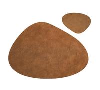 Juego de 1/4/6 manteles Individuales y Posavasos Piel sintética, Impermeables, for Mesa Cocina, café, Antiarrugas Juego de manteles Individuales(CCO Brownness,4sets)