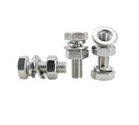 Juego de 1/5/10/20 piezas tornillos, tuercas y arandelas hexagonales acero inoxidable 304 M6 M8 M10 M12 M16 M20 for metalurgia. Incluye kit juntas for pernos externos(M10x20mm(5Pcs))