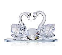 Juego de 1 Cisne Doble de Cristal Decorativo, diseño de Animales con Cristales de Swarovski