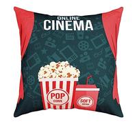 Juego de 1 funda de cojín cuadrada para decoración de cine de 16 x 16 pulgadas, fundas de almohada reversibles para niños, mujeres y hombres, fundas de almohada de cine, decoración del hogar,