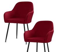 Juego de 1 fundas de terciopelo elástico para sillas con reposabrazos para comedor, oficina, cocina y sala de estar