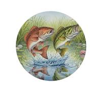Juego de 1 mantel individual redondo resistente al calor, lavable, 39 cm, antideslizante, lavable, para fiestas, vacaciones, cocina, comedor, uso interior y exterior