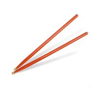 Juego de 1 par de baquetas profesionales de madera con punta ovalada para uso en tambores y platillos en tamaños 5A y 7A, ideal para principiantes (naranja 7A)