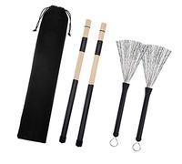 Juego de 1 par de cepillos de tambor con bolsa de almacenamiento, color negro