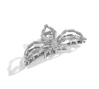 Juego de 1 pinza para el pelo de metal plateado para mujer, diseño único de araña hueca, color plateado, agarre fuerte, ideal para cabello grueso, accesorios para el cabello y moldeadores de coronas