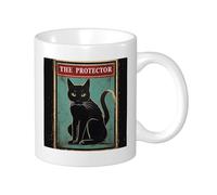 Juego de 1 taza con impresión de bruja, retro, bohemio, abstracto, lindo, gato mágico, póster de palabra, vintage, verde, negro, cerámica, té, empapado, peso ligero, despensa, decoración de dormitorio