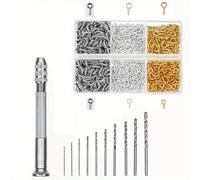 Juego de 1 tornillo con , pasadores de ojo de metal, equipos para taladro manual, herramientas para moldes de resina epoxi, herramientas hechas a para fabricación de joyas DIY