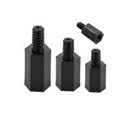 Juego de 10-100 tornillos espaciadores M3 nailon negro for placa base con tuerca hexagonal, pilares soporte for PCB, pernos columna for rack placas(Stanoff Screw Nut,60mm/M3)
