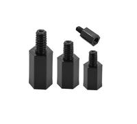 Juego de 10-100 tornillos espaciadores M4 nailon negro for placa base con tuerca hexagonal, pilares soporte for PCB, pernos columna for rack placas(Standoff Only,23mm/M4)