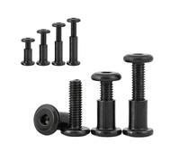 Juego de 10 a 50 tornillos hexagonales planos grandes for muebles, de acero negro, M6 y M8, con tuerca, remache, conector y manguito.(8x18mm-8x120mm(10set)