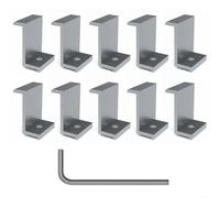 Juego de 10 abrazaderas de extremo de panel solar fotovoltaico, aleación de aluminio, compatible con alturas de marco de 30/32/35/40 mm, longitud de 40 mm, plata, para proyectos de energía renovable