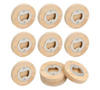 Juego De 10 Abrebotellas, Abridor Cerveza, Abre Botes Tarros Abrebotellas Redondo De Madera, Abridor De Botellas Engrosado Y No Resquebrajable, De Acero Inoxidable, Con ImáN (6,5 Cm De DiáMetro)