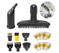 Juego de 10 accesorios compatibles con limpiadores a vapor Karcher SC1, SC2, SC3, SC4, SC5 - Incluye boquillas, cepillos-jc