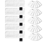 Juego de 10 accesorios para limpiador de vapor Kär-cher Easyfix SC2 SC3 SC4 SC5 SV7 de microfibra para Kär-cher SC1 SC2 SC3 SC4 SC5 SV7 (5 paños de suelo + 5 fundas de tela)