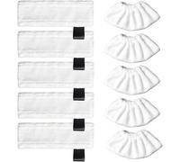 Juego de 10 accesorios para limpiador de vapor Kärcher Easyfix SC2 SC3 SC4 SC5 SV7 de microfibra para Kärcher SC1 SC2 SC3 SC4 SC5 SV7 (5 paños de suelo + 5 fundas de tela)