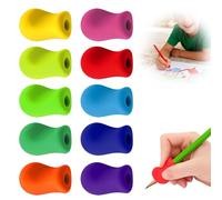 Juego de 10 Adaptador Lápiz para Niños, Ayuda para la Escritura Infantil, Clip para Lápices, Empuñadura Ergonómica, Corrige la Postura al Escribir, Disponible en 10 Colores