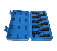 Juego de 10 adaptadores de enchufe Torx de 1/2 pulgada para T20-T70 | Acero al cromo vanadio para brocas de destornillador de impacto para herramientas eléctricas | Negro