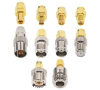 Juego de 10 adaptadores SMA macho a BNC/UHF/MCX/SMB/TV/TNC hembra